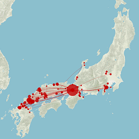 View of extant document network mapped.